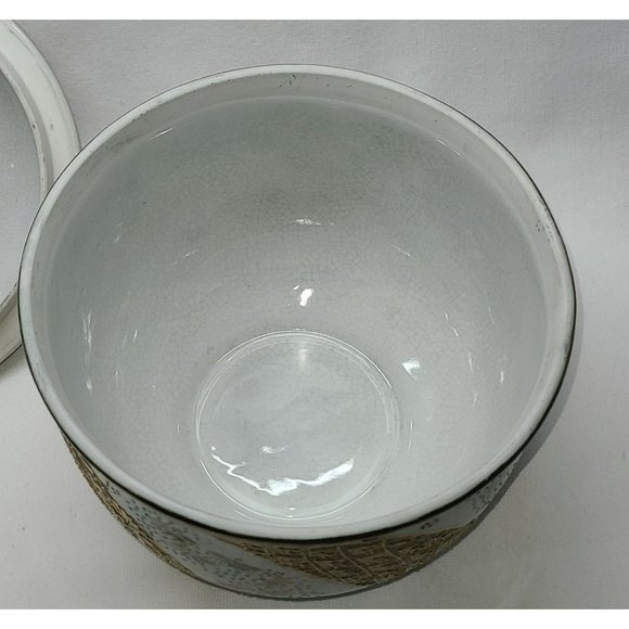 Asian inspired hand painted lidded cache pot - Picture 6 of 12